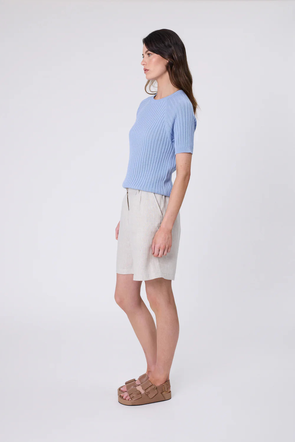 Marlow - Wisp Knit Tee - Blue Smoke