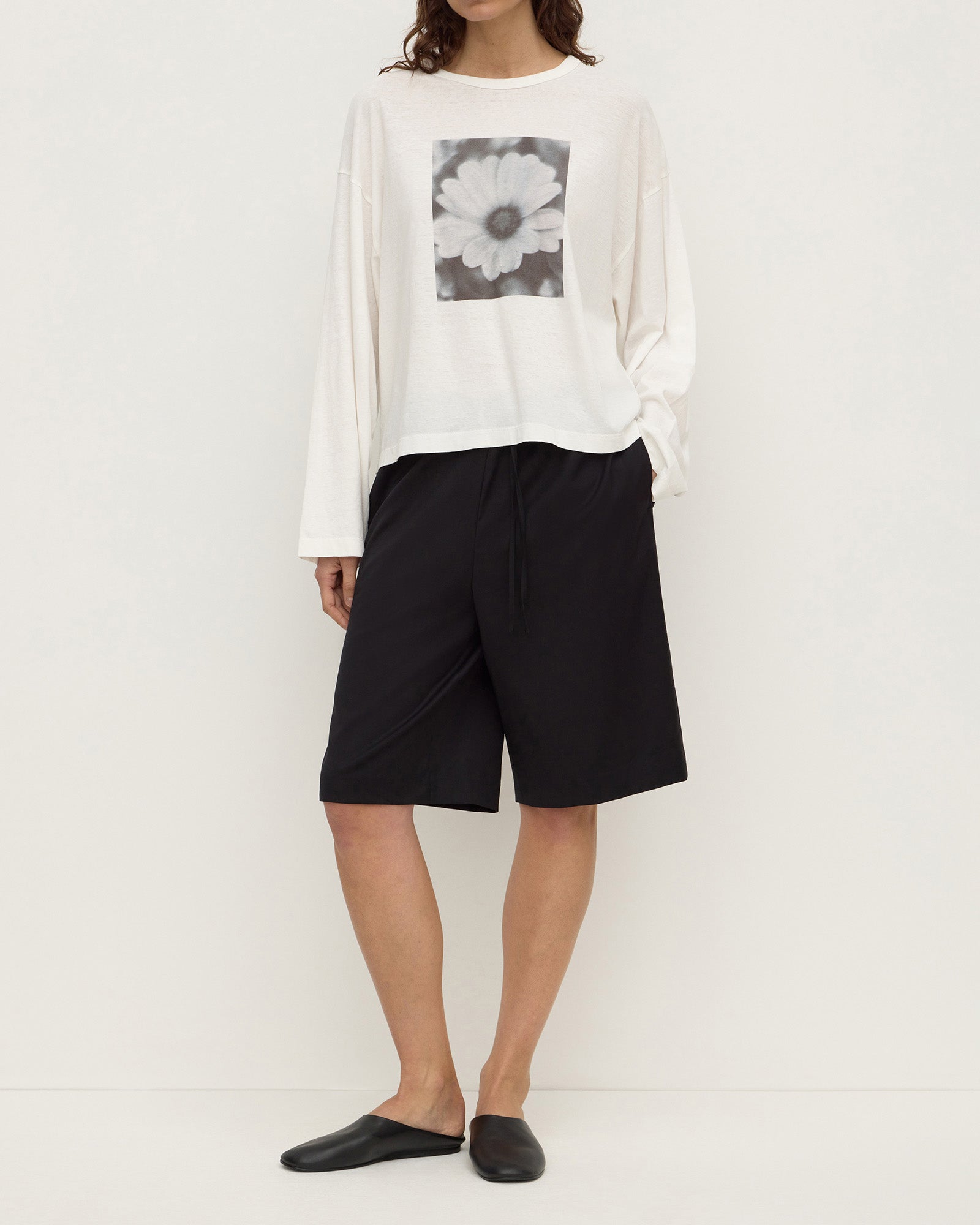 Assembly Label - Flora Wide Long Sleeve Tee - Antique White
