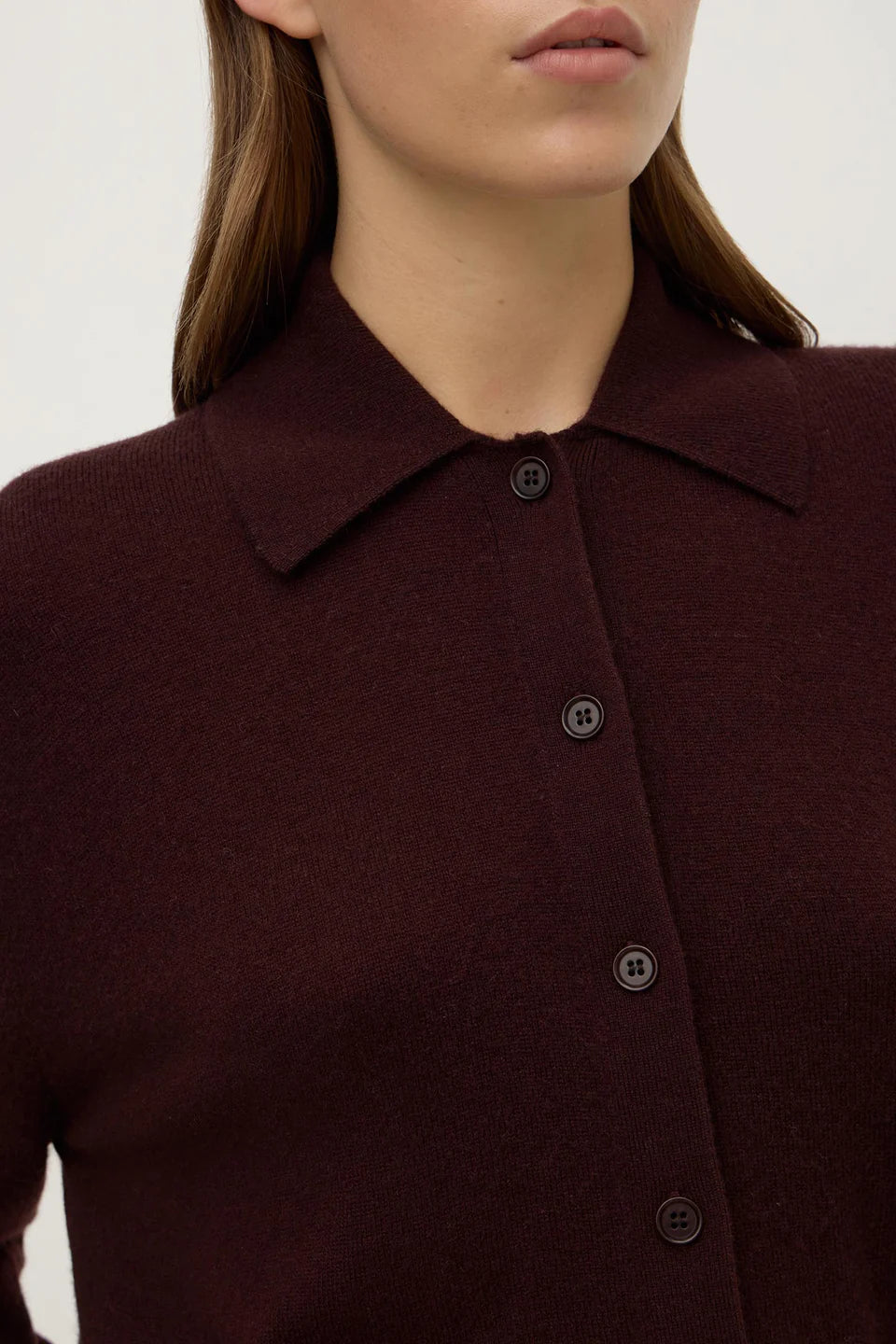 Assembly Label - Wool Cashmere Kint Cardigan - Dark Merlot