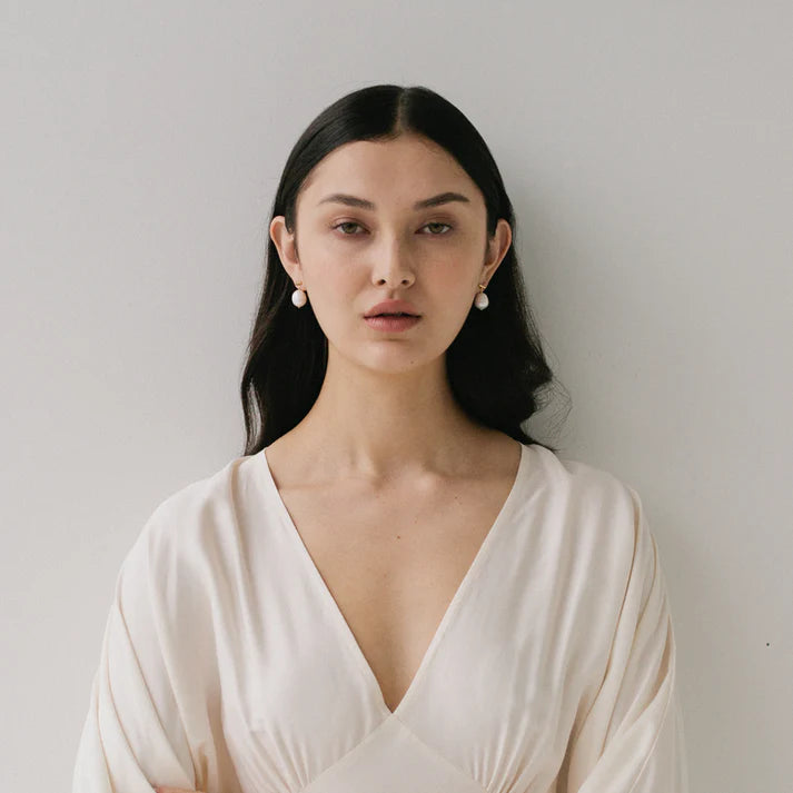 Sophie - Drop Pearl Studs - Large