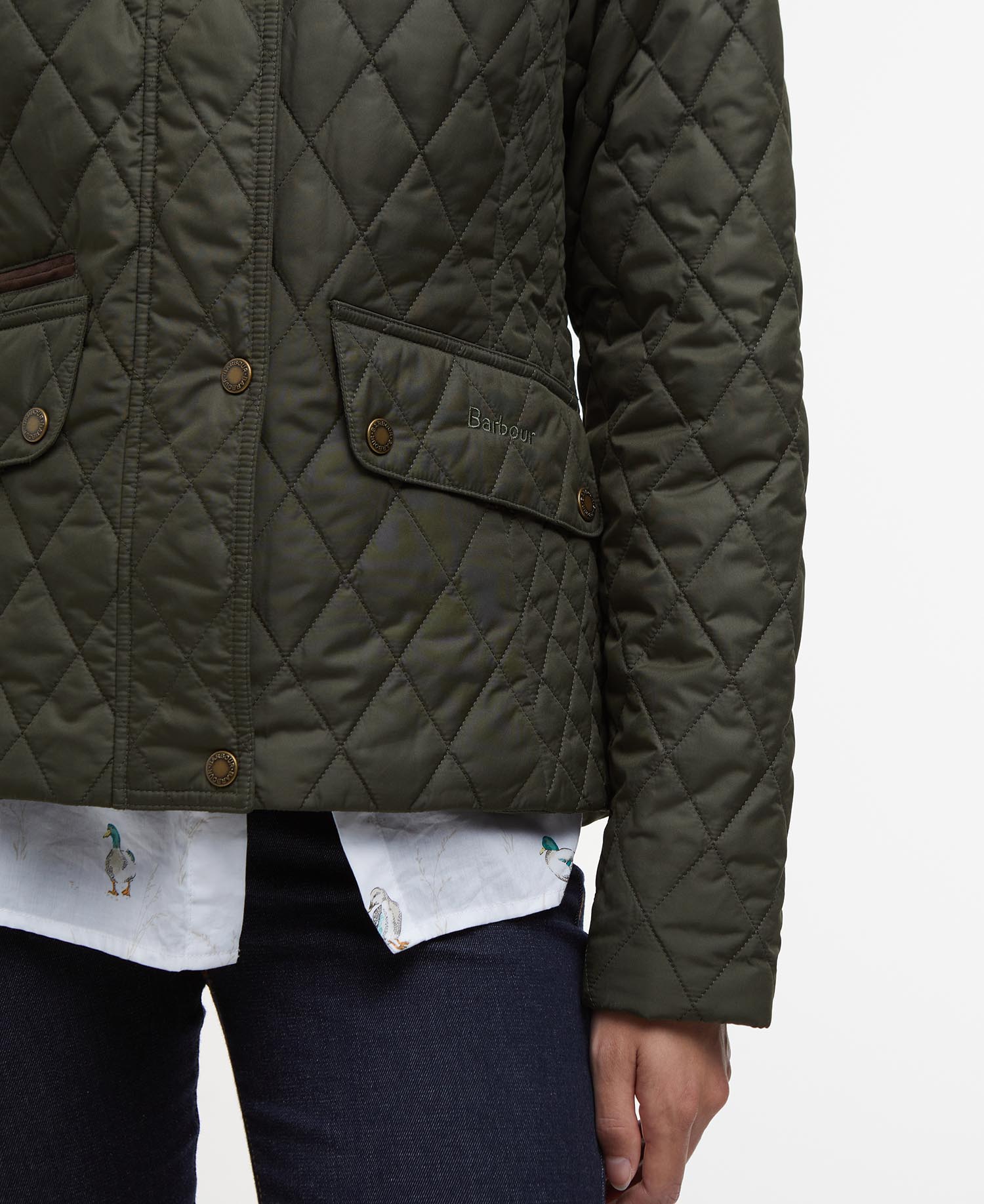 Barbour - Crawford Cavalry Quilted Jacket - Olive/Ancient Tartan