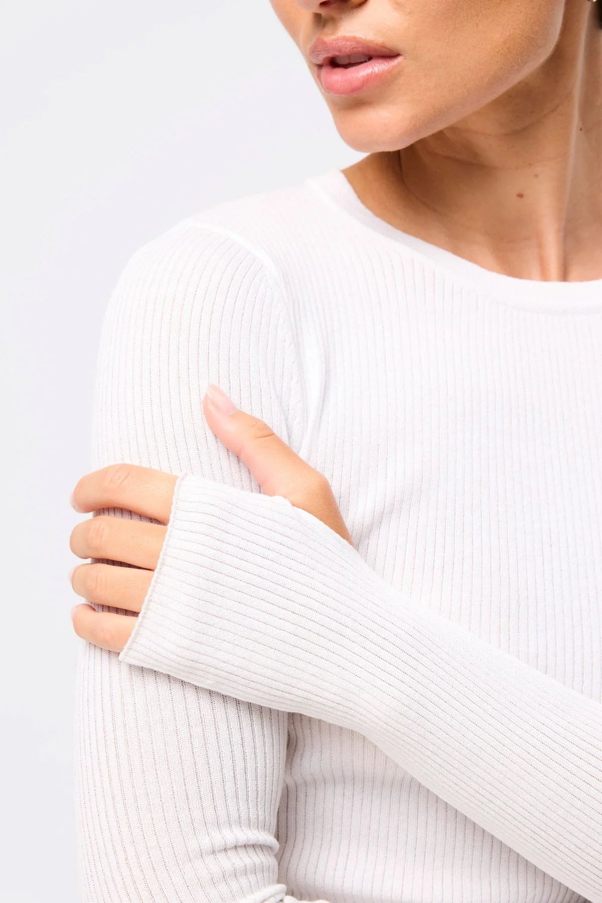 Mossman - Fine Line Knit - White