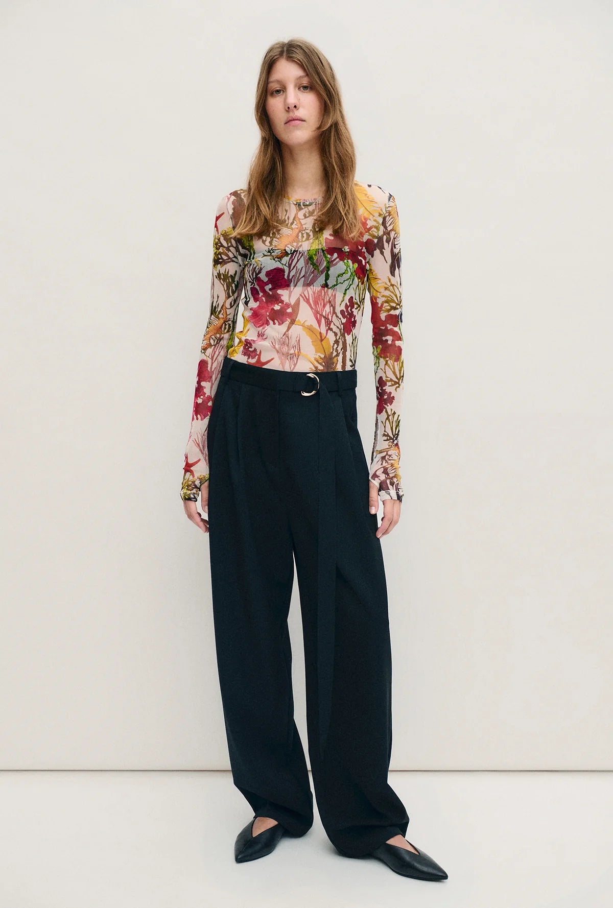 Silk Laundry - Mesh Long Sleeve Top Planktonic