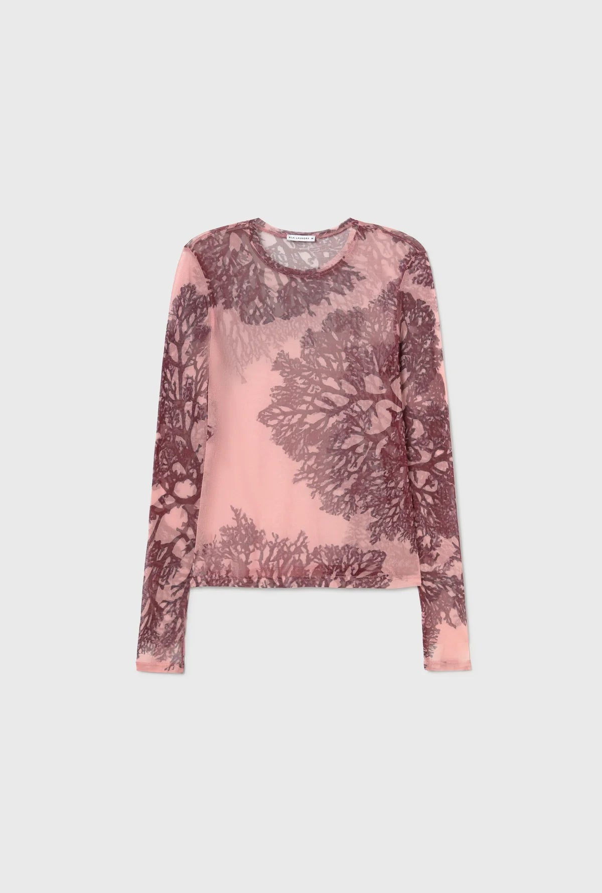 Silk Laundry - Mesh Long Sleeve Top Pressed Coral