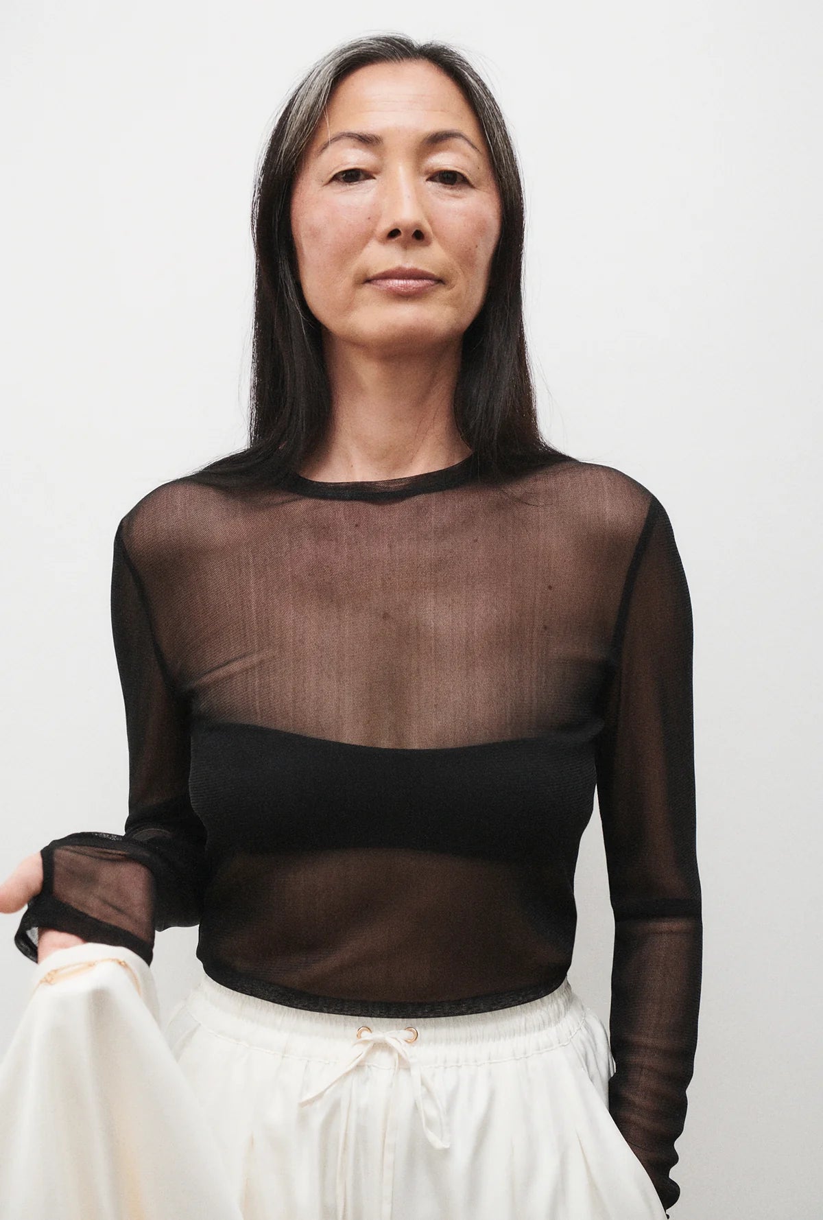 Silk Laundry - Mesh Long Sleeve Top