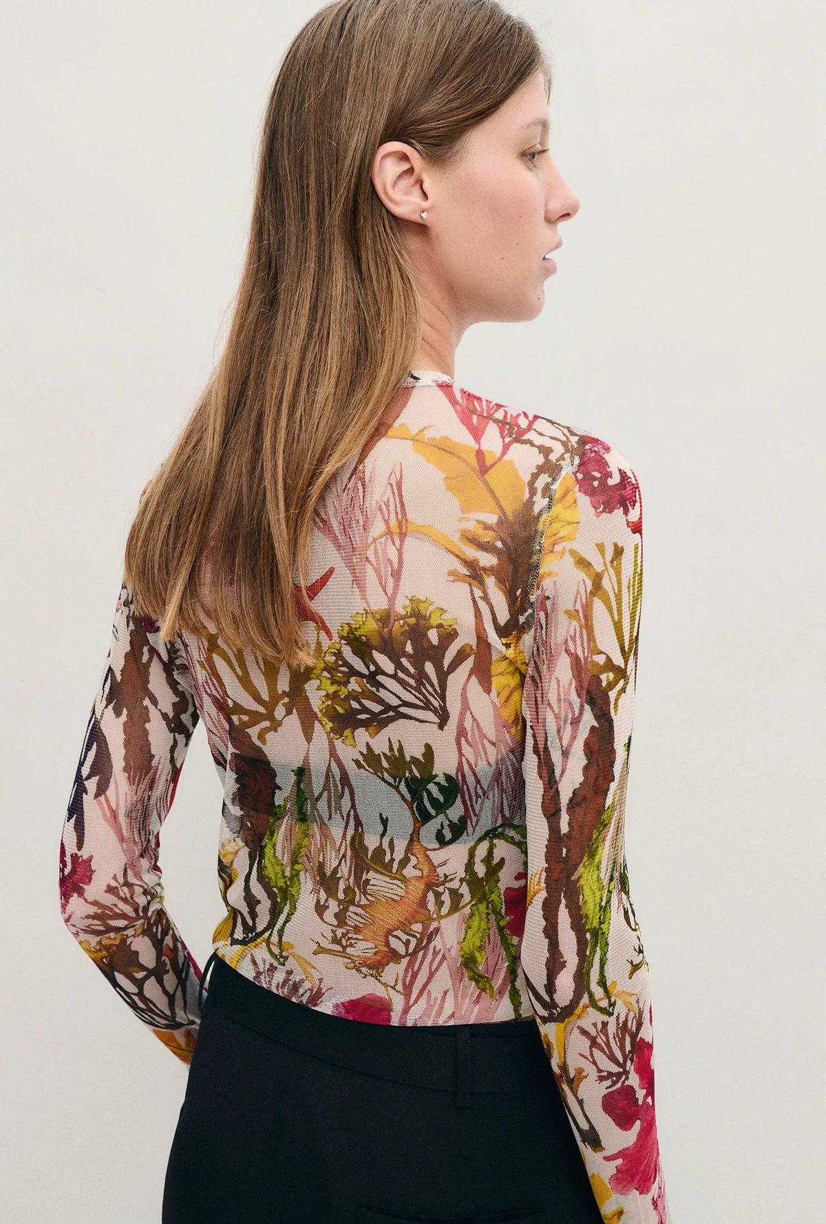 Silk Laundry - Mesh Long Sleeve Top Planktonic