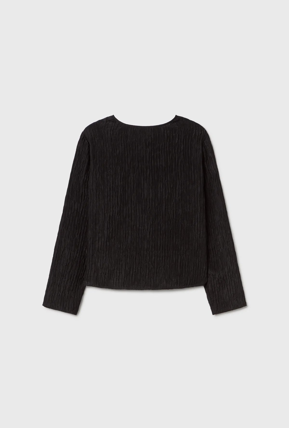 Silk Laundry - Crinkle Long Sleeve Top - Black