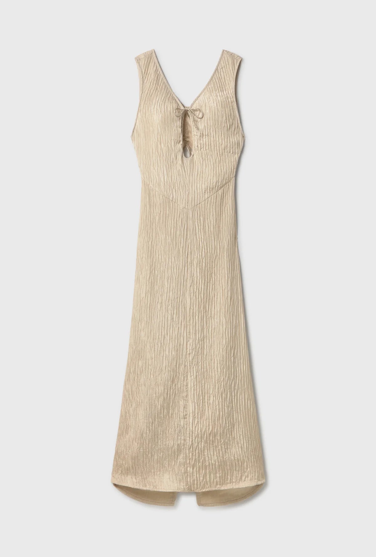 SILK LAUNDRY - CRINKLE PEEK- A-BOO DRESS - HAZELNUT