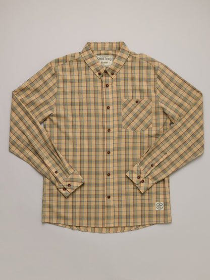 JUST ANOTHER FISHERMAN - BOATYARD SHIRT - TAN CHECK