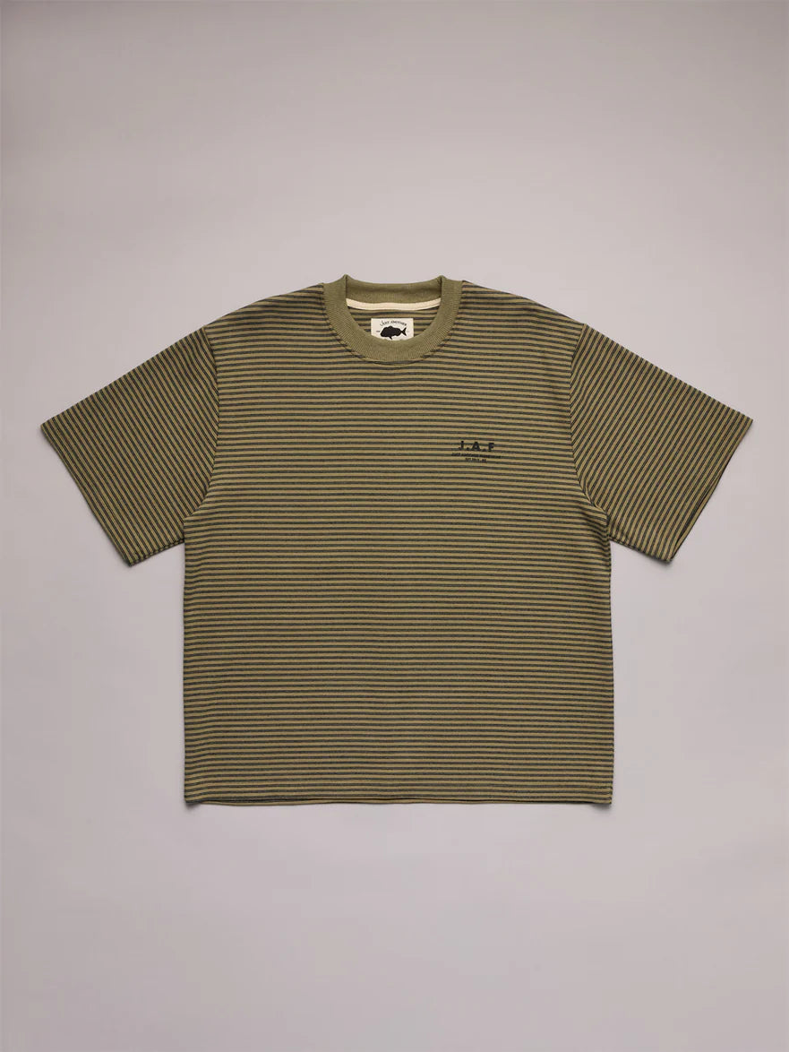 Just Another Fisherman - Heavy Shore Tee - Khaki Stripe