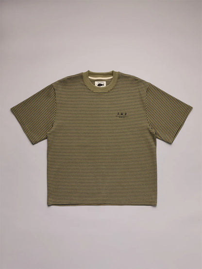 Just Another Fisherman - Heavy Shore Tee - Khaki Stripe