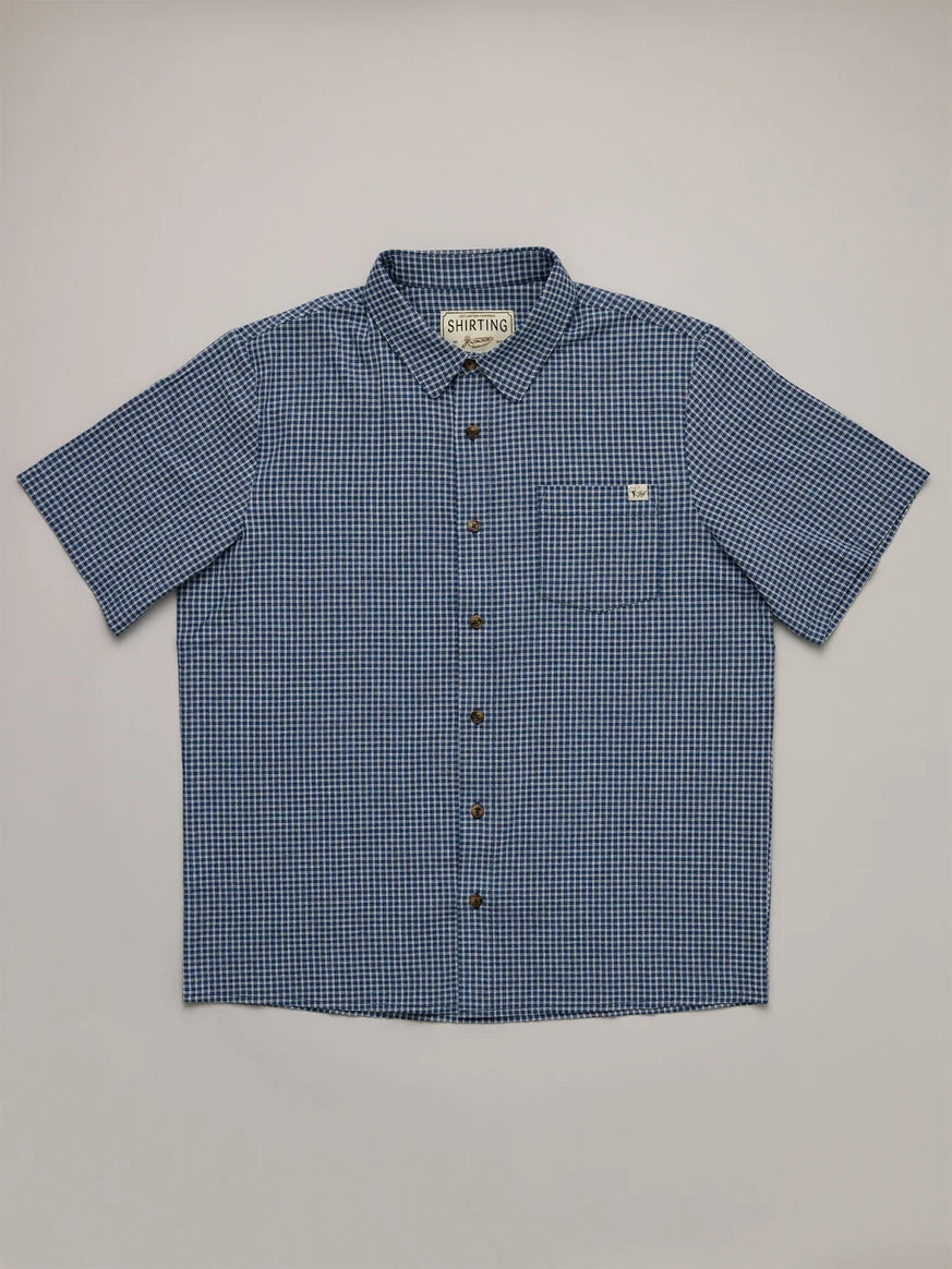 JUST ANOTHER FISHERMAN - BALLAST SHORT SLEEVE SHIRT - BLUE CHECK