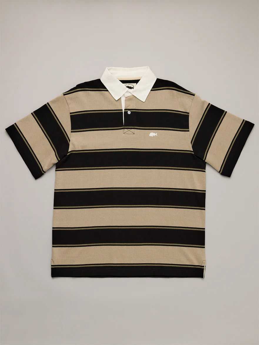 JUST ANOTHER FISHERMAN - PORTSIDE POLO - CLAY BROWN STRIPE