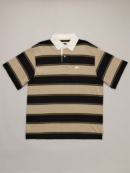 JUST ANOTHER FISHERMAN - PORTSIDE POLO - CLAY BROWN STRIPE