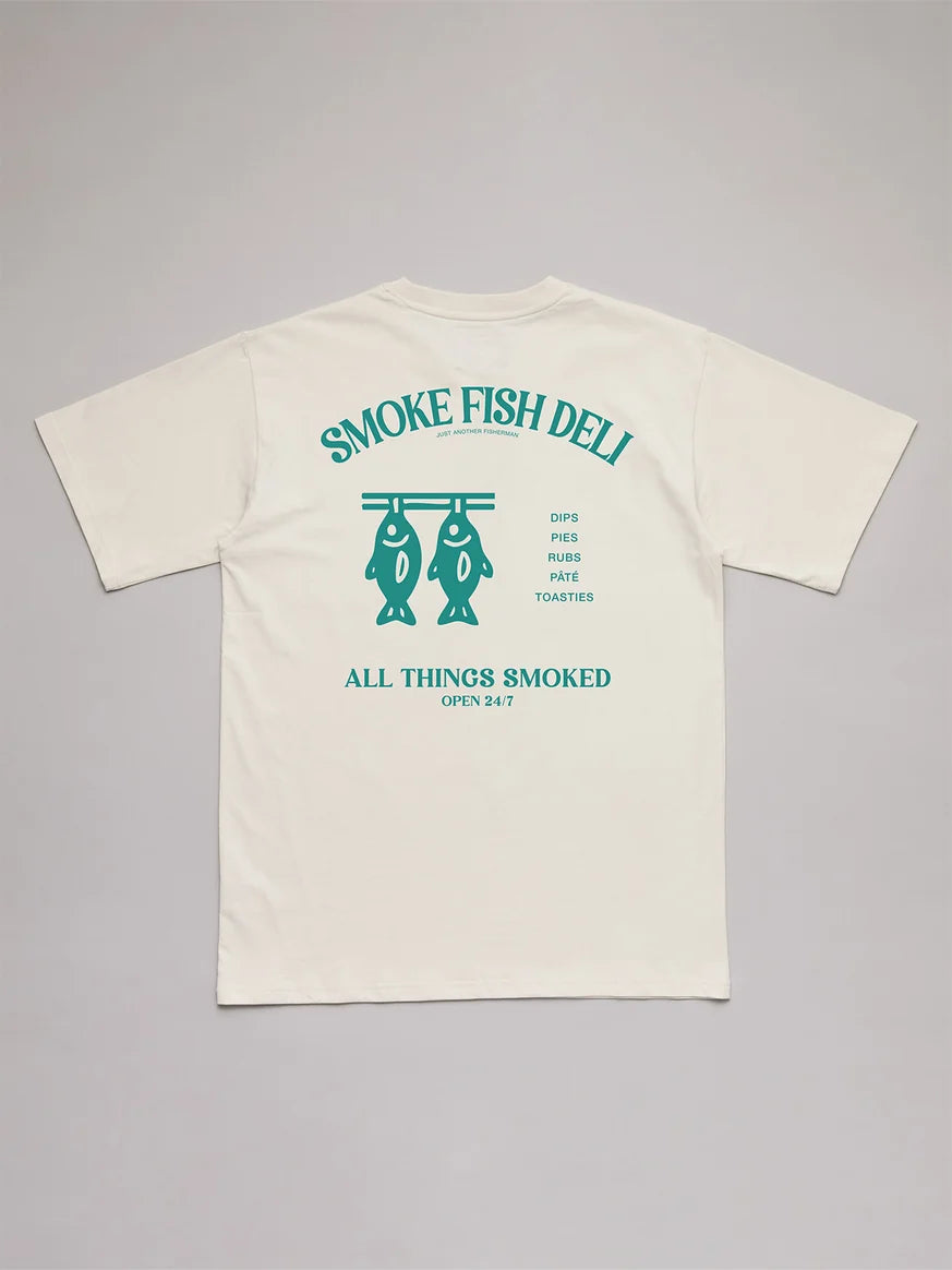JUST ANOTHER FISHERMAN - SMOKE FISH DELI SEA TEE - ANTIQUE WHITE