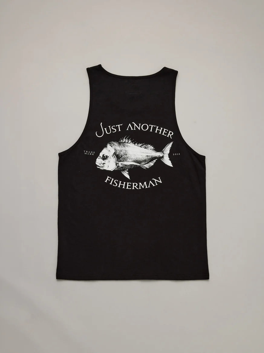 JUST ANOTHER FISHERMAN - SNAPPER SINGLET - BLACK