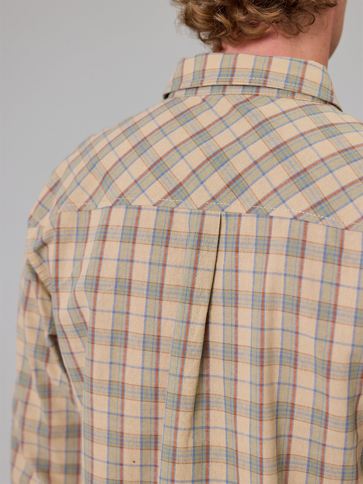 JUST ANOTHER FISHERMAN - BOATYARD SHIRT - TAN CHECK