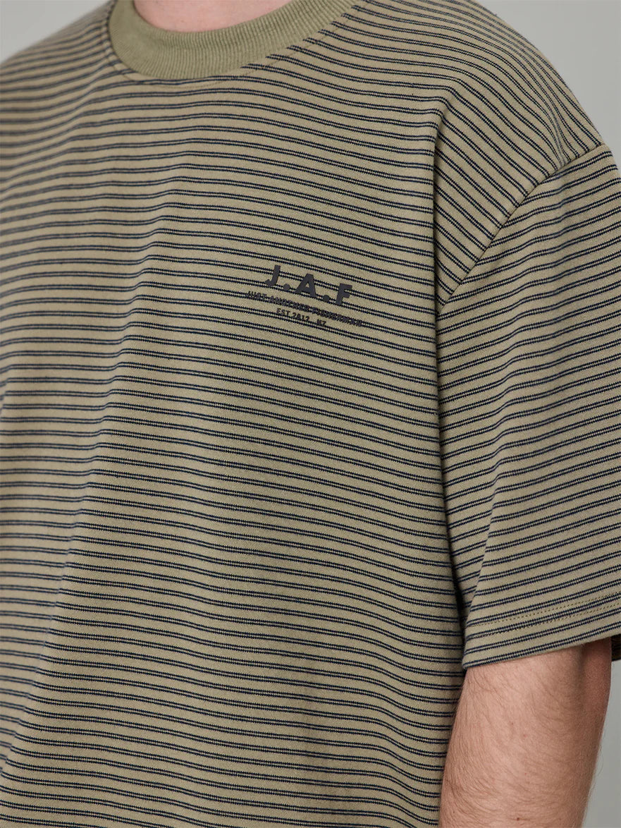 Just Another Fisherman - Heavy Shore Tee - Khaki Stripe