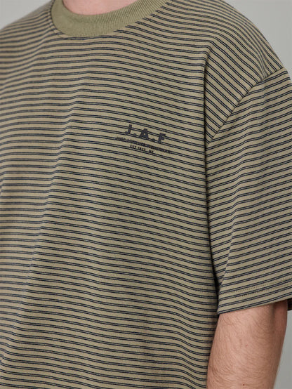 Just Another Fisherman - Heavy Shore Tee - Khaki Stripe