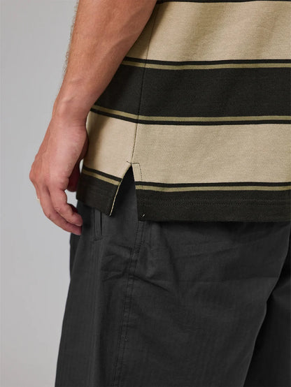 JUST ANOTHER FISHERMAN - PORTSIDE POLO - CLAY BROWN STRIPE