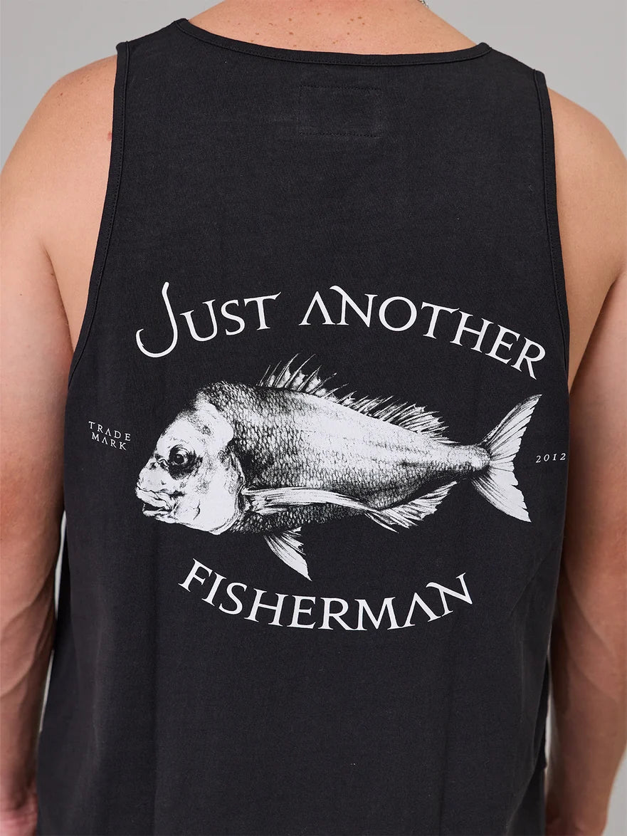 JUST ANOTHER FISHERMAN - SNAPPER SINGLET - BLACK