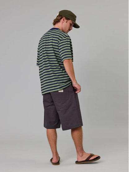 JUST ANOTHER FISHERMAN - SHORE TEE - GREEN STRIPE