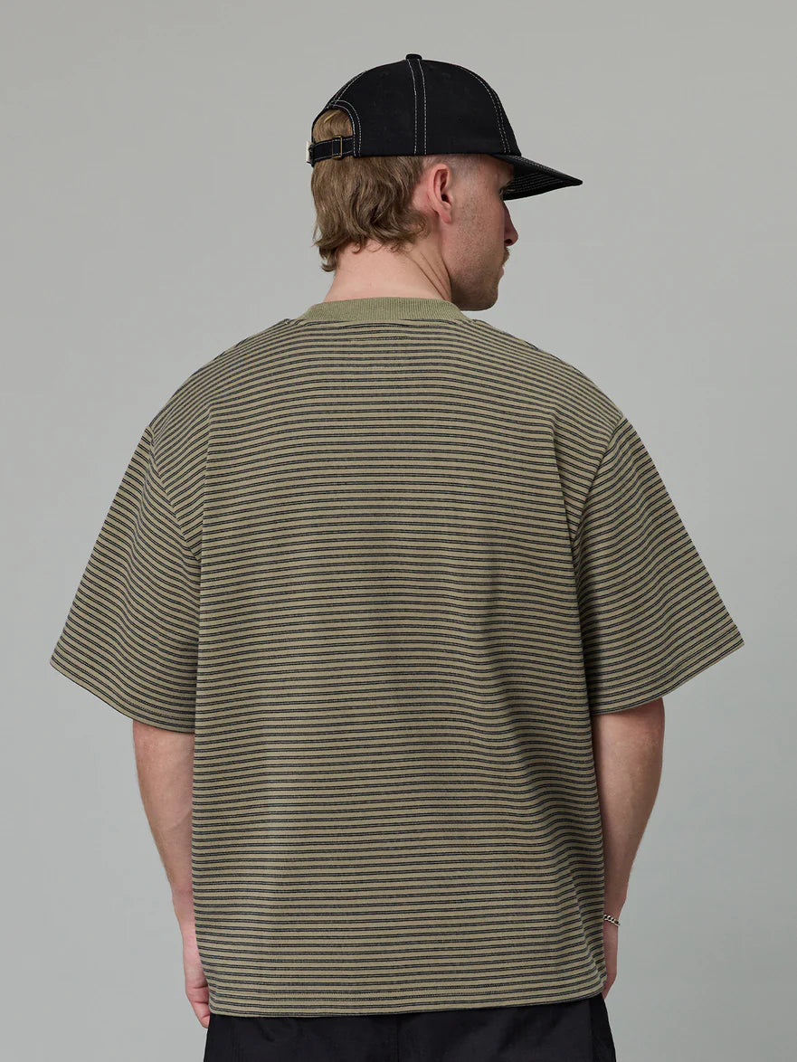 Just Another Fisherman - Heavy Shore Tee - Khaki Stripe