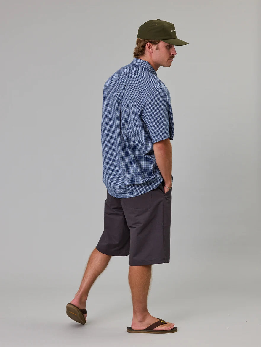 JUST ANOTHER FISHERMAN - BALLAST SHORT SLEEVE SHIRT - BLUE CHECK
