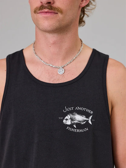 JUST ANOTHER FISHERMAN - SNAPPER SINGLET - BLACK