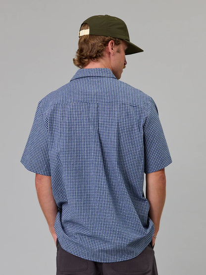 JUST ANOTHER FISHERMAN - BALLAST SHORT SLEEVE SHIRT - BLUE CHECK