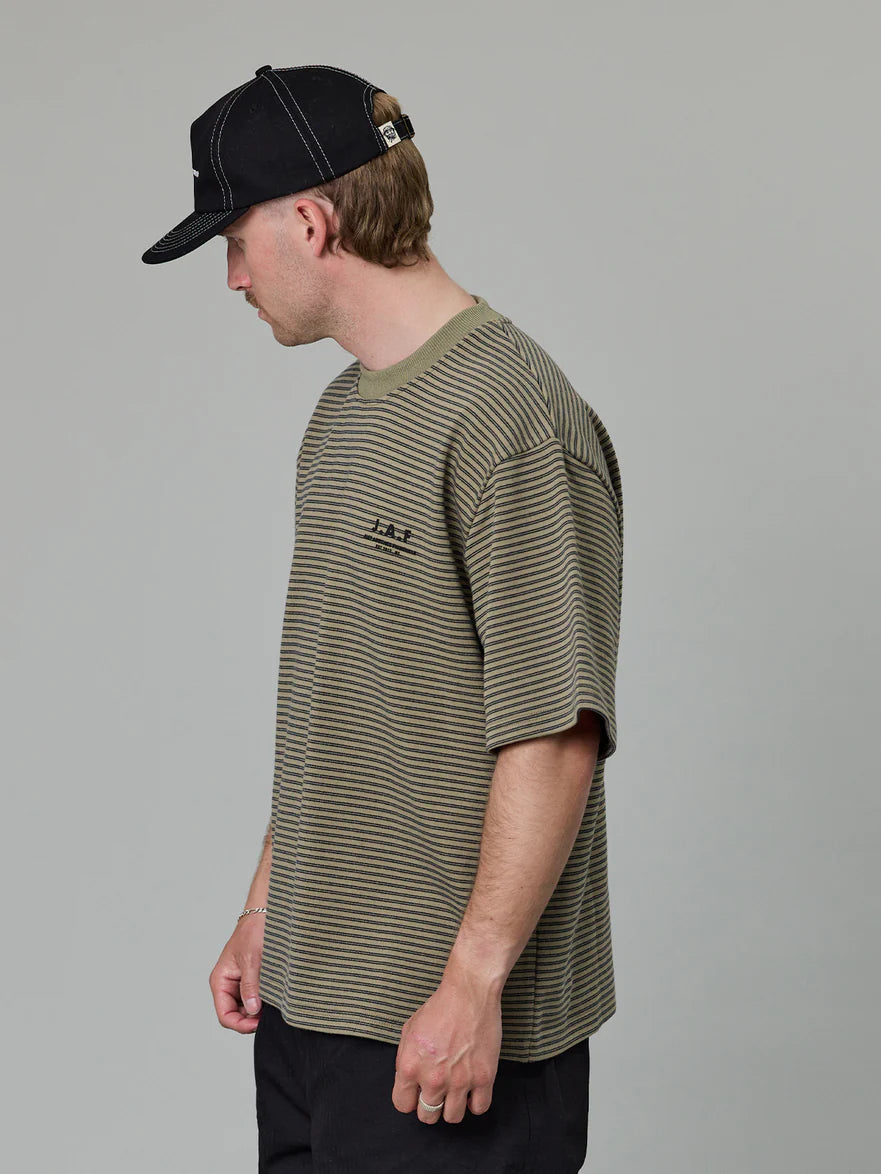 Just Another Fisherman - Heavy Shore Tee - Khaki Stripe