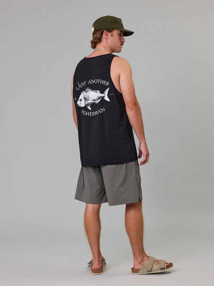 JUST ANOTHER FISHERMAN - SNAPPER SINGLET - BLACK