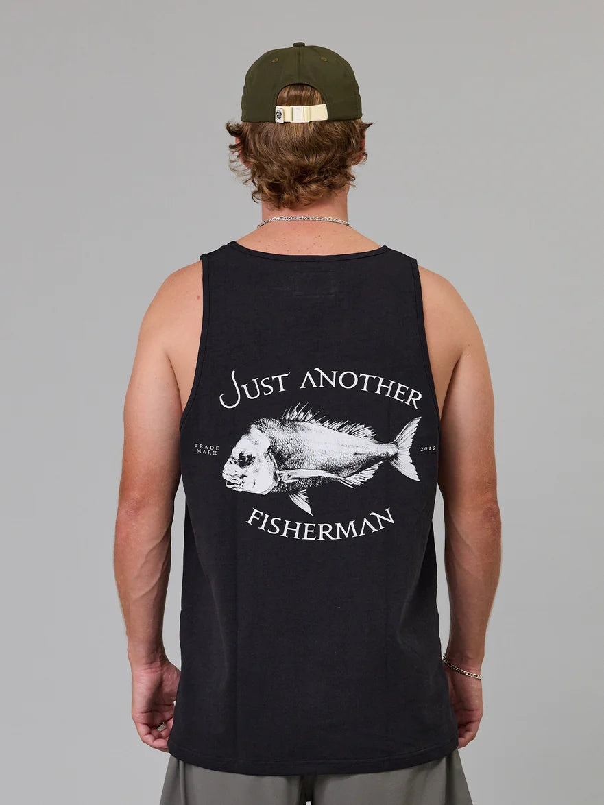 JUST ANOTHER FISHERMAN - SNAPPER SINGLET - BLACK