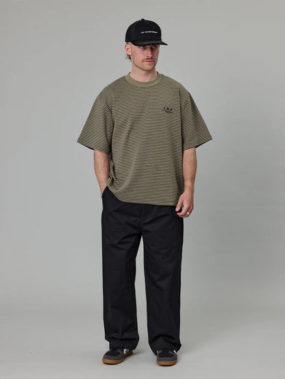 Just Another Fisherman - Heavy Shore Tee - Khaki Stripe