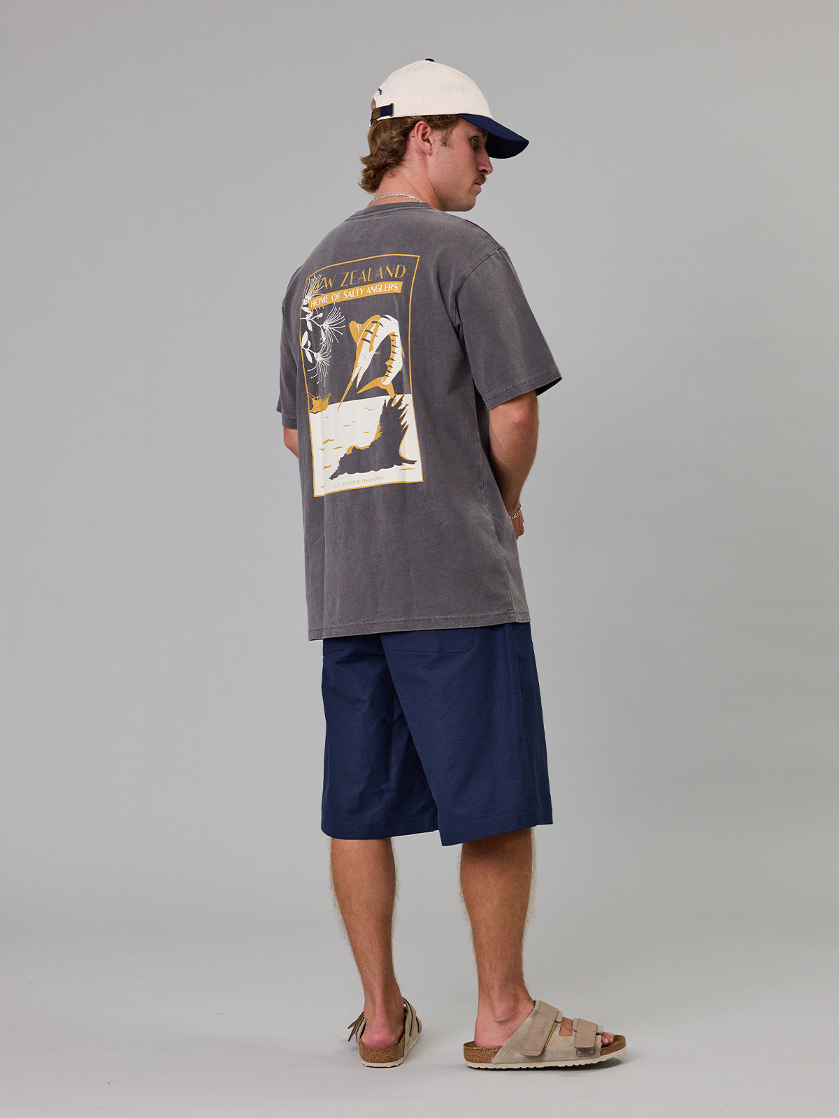 JUST ANOTHER FISHERMAN - SALTY ANGLERS SEA TEE - AGED BLACK