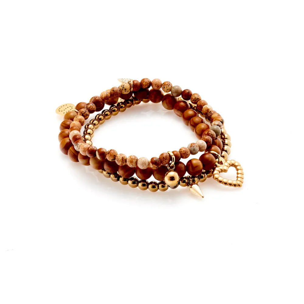 SILK &amp; STEEL - Riveria Sand Bracelet Stack