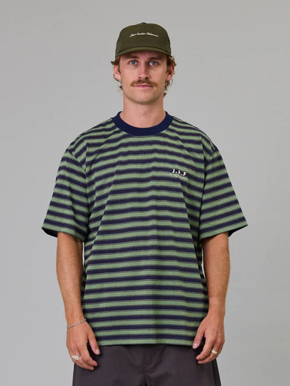 JUST ANOTHER FISHERMAN - SHORE TEE - GREEN STRIPE