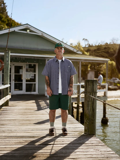 JUST ANOTHER FISHERMAN - BALLAST SHORT SLEEVE SHIRT - BLUE CHECK