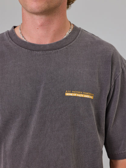 JUST ANOTHER FISHERMAN - SALTY ANGLERS SEA TEE - AGED BLACK