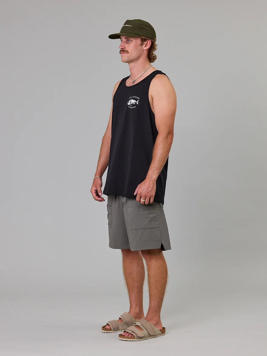 JUST ANOTHER FISHERMAN - SNAPPER SINGLET - BLACK