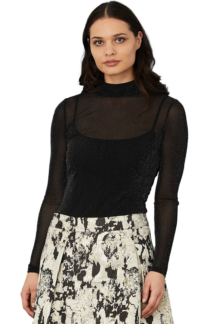 Rue de Femme - Mesh Roll Neck Top