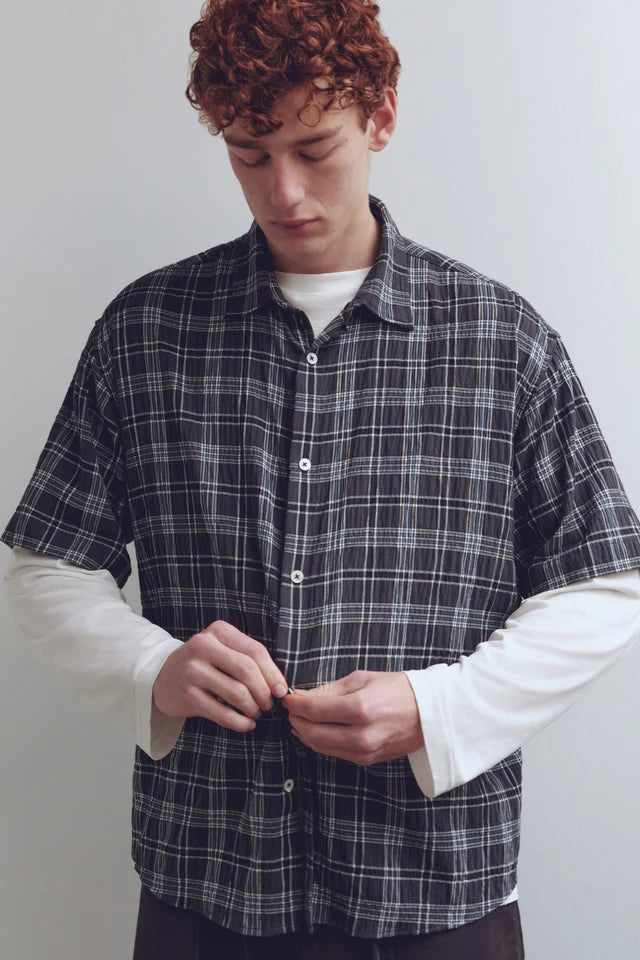 ASSEMBLY LABEL - TANE CHECK SHORT SLEEVE SHIRT - TRUE NAVY