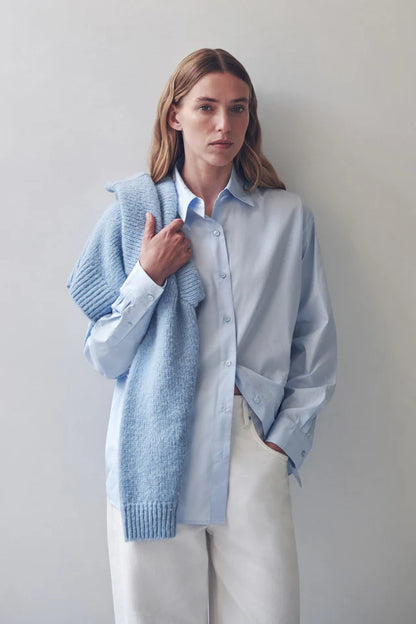 Assembly Label - Micha Poplin L/S Shirt - Powder Blue
