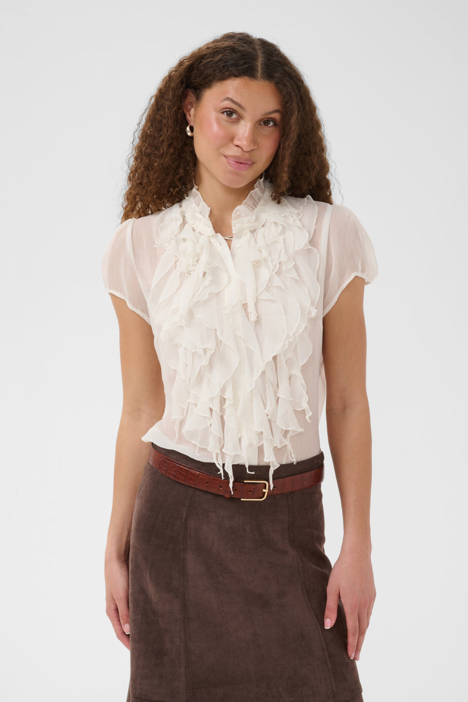 SAINT TROPEZ - LIJIA CRINKLE SHIRT - ICE