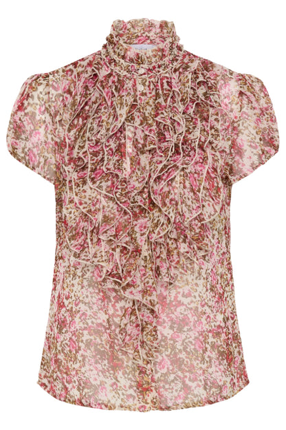 SAINT TROPEZ - LIJIA CRINKLE SHIRT - BALLERINA BRUSHED BLOOM