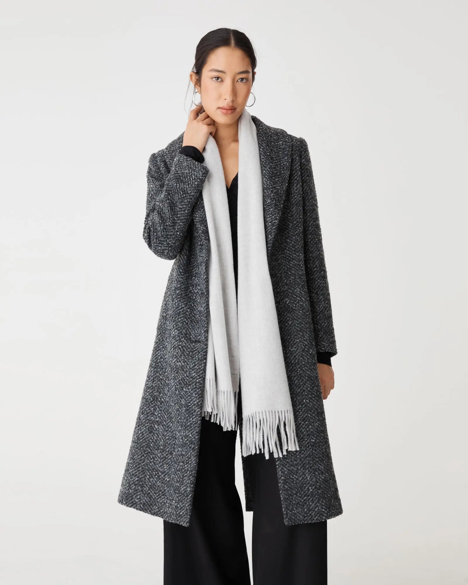 Forcast - Paloma Wool Blend Scarf - Light Grey