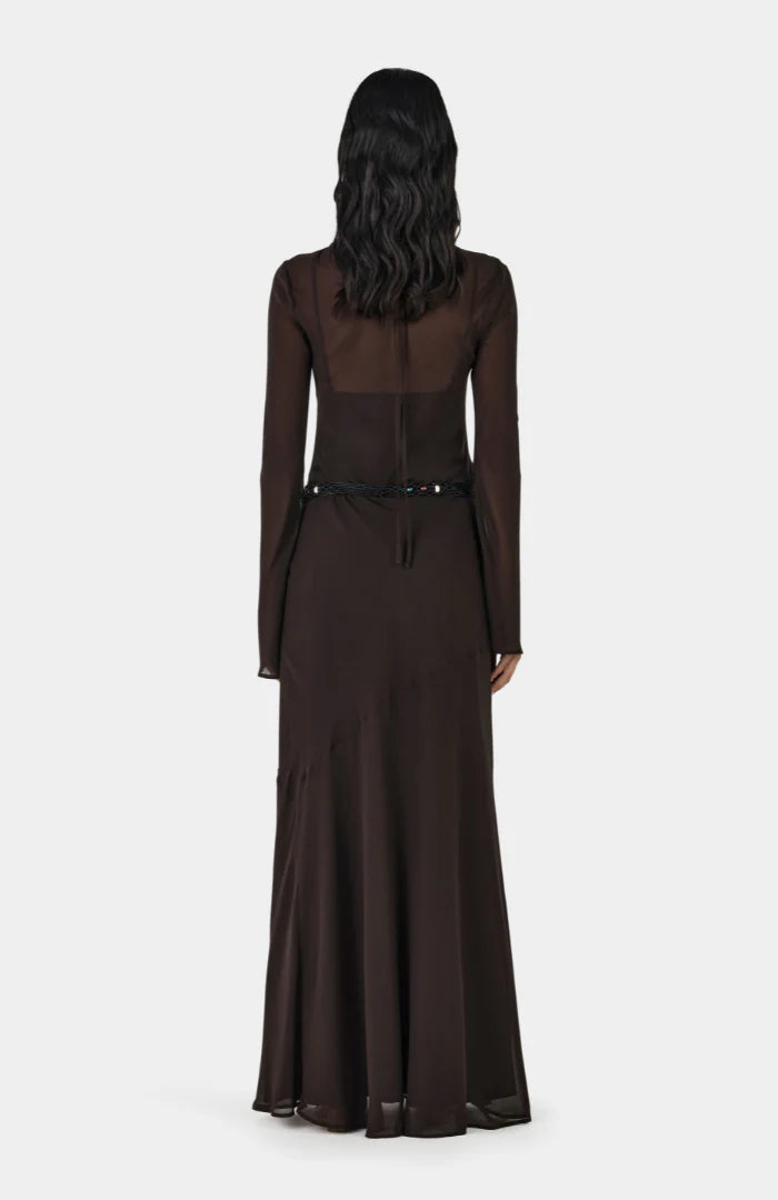 Hansen &amp; Gretel - Anouk Silk Maxi Dress - Chocolate