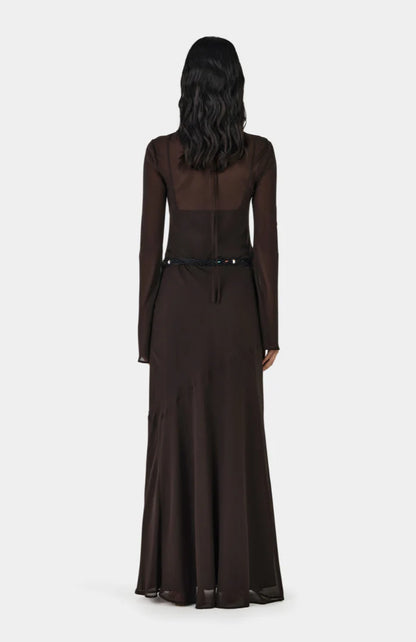 Hansen &amp; Gretel - Anouk Silk Maxi Dress - Chocolate