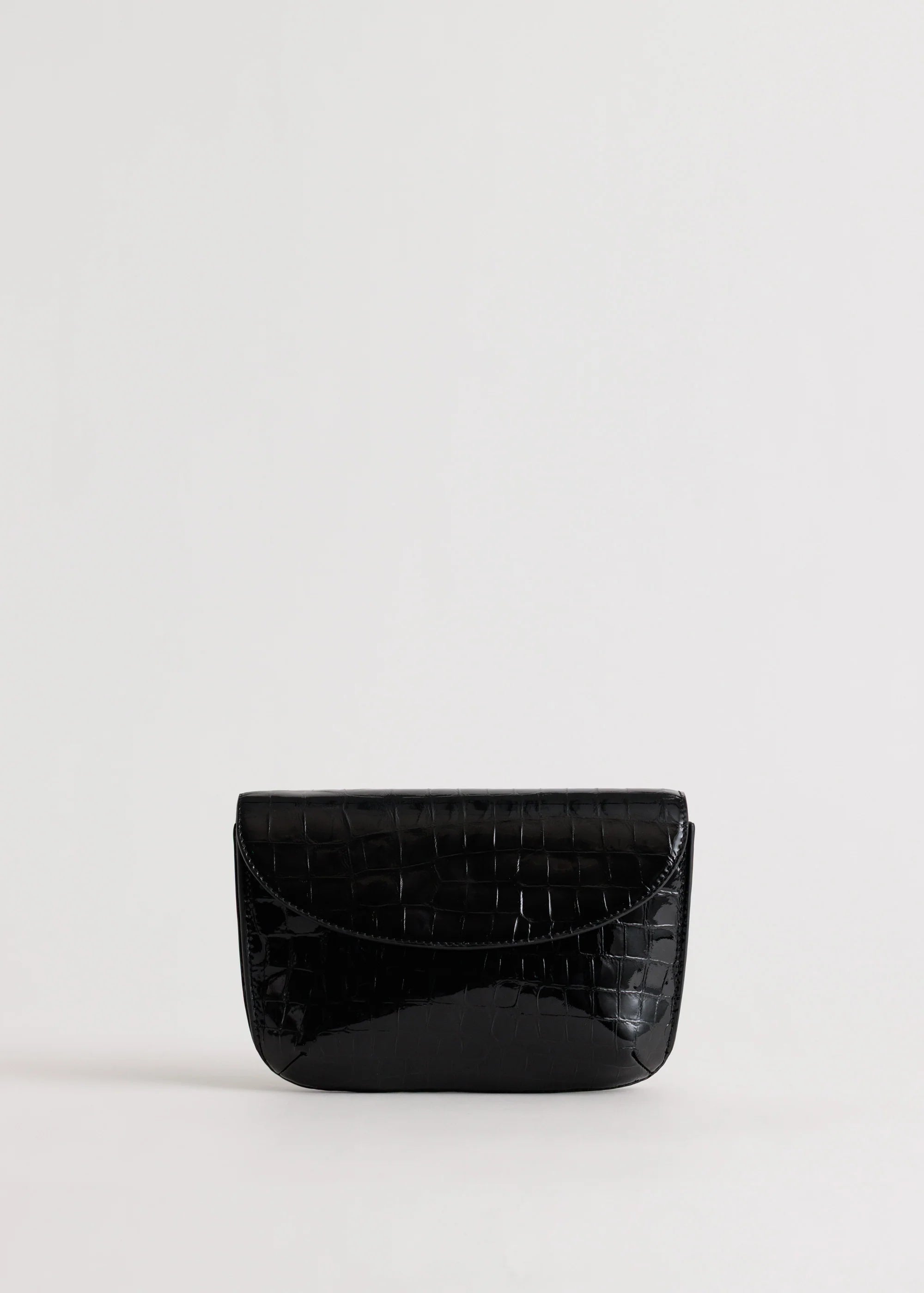 Yu Mei - Keriana Clutch - Black Croc