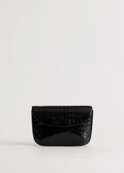 Yu Mei - Keriana Clutch - Black Croc